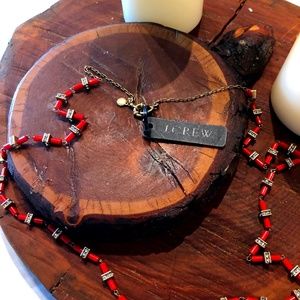 J Crew Red Necklace